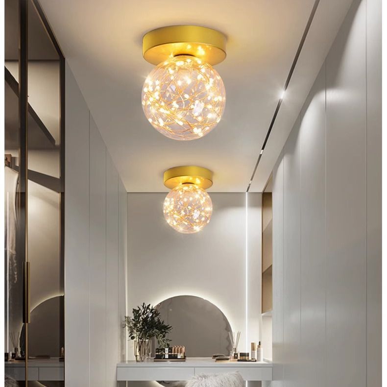 Zeitgenössische kreative Globus Eisen Glas LED Deckenleuchte für Wohnzimmer 