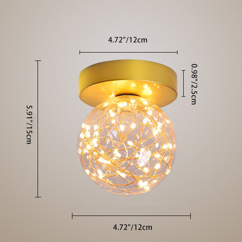 Zeitgenössische kreative Globus Eisen Glas LED Deckenleuchte für Wohnzimmer 