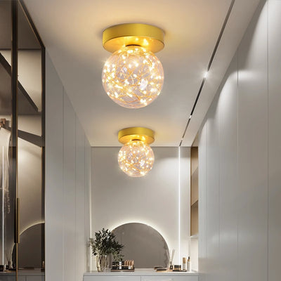 Zeitgenössische kreative Globus Eisen Glas LED Deckenleuchte für Wohnzimmer 