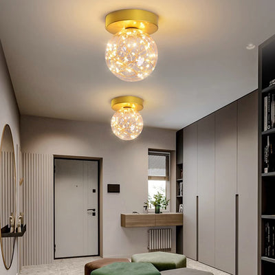 Zeitgenössische kreative Globus Eisen Glas LED Deckenleuchte für Wohnzimmer 