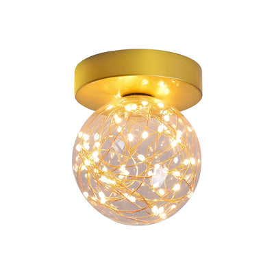 Zeitgenössische kreative Globus Eisen Glas LED Deckenleuchte für Wohnzimmer 