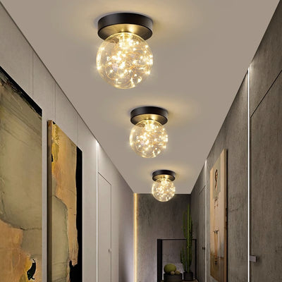 Zeitgenössische kreative Globus Eisen Glas LED Deckenleuchte für Wohnzimmer 