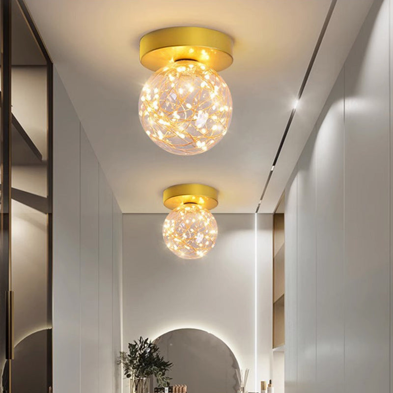 Zeitgenössische kreative Globus Eisen Glas LED Deckenleuchte für Wohnzimmer 