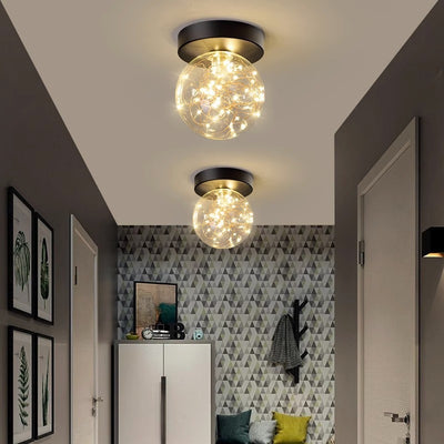 Zeitgenössische kreative Globus Eisen Glas LED Deckenleuchte für Wohnzimmer 