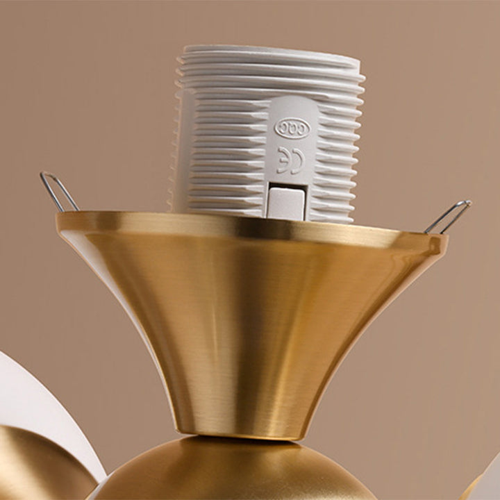 Zeitgenössische Luxus-Globus-Kupferglas-Deckenleuchte mit 4 Leuchten für das Wohnzimmer 
