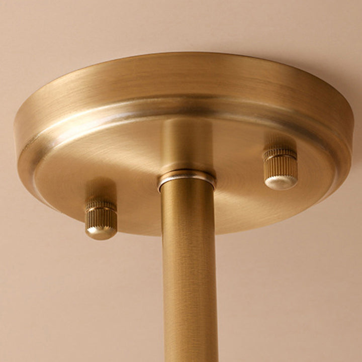 Zeitgenössische Luxus-Globus-Kupferglas-Deckenleuchte mit 4 Leuchten für das Wohnzimmer 