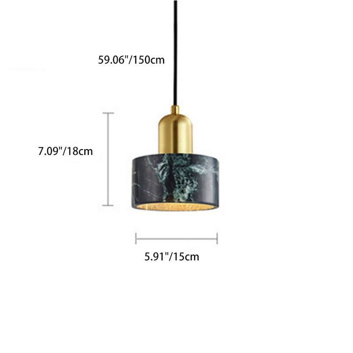 Suspension contemporaine scandinave en cuivre et marbre à 1 lumière pour salon 