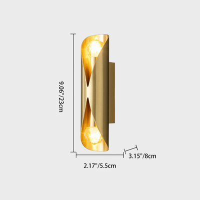 Moderne minimalistische Kupfer-Wandleuchte mit 2 Lichtern für das Wohnzimmer 