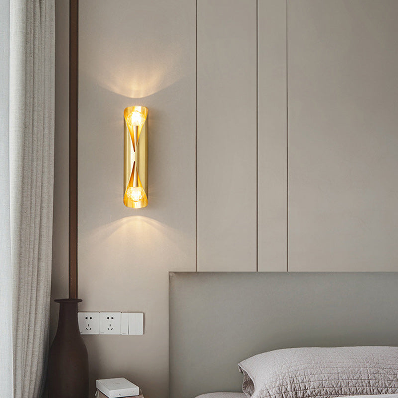 Moderne minimalistische Kupfer-Wandleuchte mit 2 Lichtern für das Wohnzimmer 