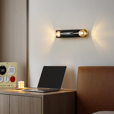 Moderne minimalistische Kupfer-Wandleuchte mit 2 Lichtern für das Wohnzimmer 