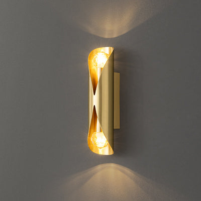 Moderne minimalistische Kupfer-Wandleuchte mit 2 Lichtern für das Wohnzimmer 