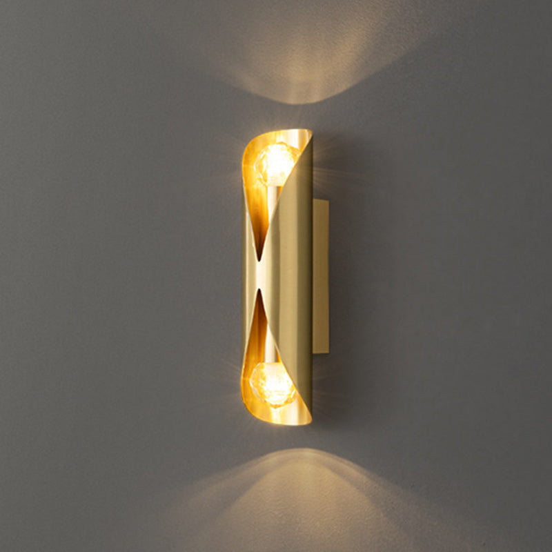 Moderne minimalistische Kupfer-Wandleuchte mit 2 Lichtern für das Wohnzimmer 