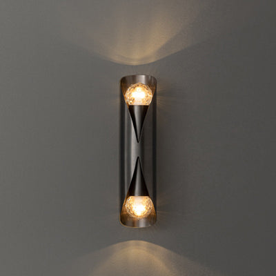 Moderne minimalistische Kupfer-Wandleuchte mit 2 Lichtern für das Wohnzimmer 
