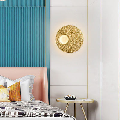 Aplique de Pared LED de Resina de Hierro Redondo Escandinavo Contemporáneo para Sala de Estar 