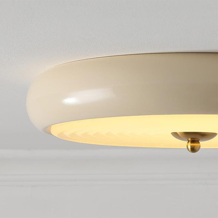 Lámpara de Techo Empotrada LED de Vidrio y Hierro Redondo Tradicional Francesa para Sala de Estar 