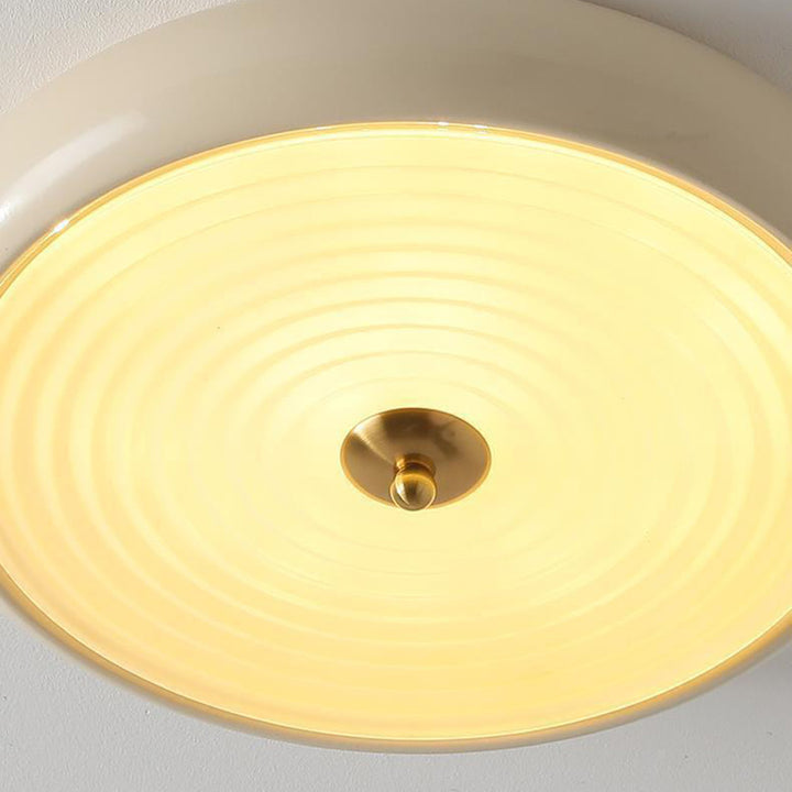 Lámpara de Techo Empotrada LED de Vidrio y Hierro Redondo Tradicional Francesa para Sala de Estar 