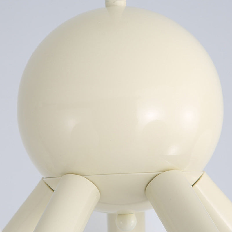Globe nordique contemporain en fer et plastique à 5 lumières pour salon 