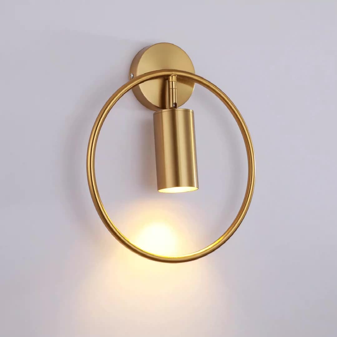 Zeitgenössische Luxus Runde Eisen 1-Licht Wandleuchte für Wohnzimmer 