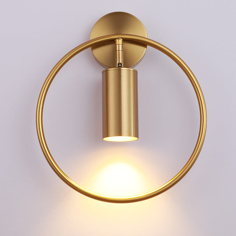 Zeitgenössische Luxus Runde Eisen 1-Licht Wandleuchte für Wohnzimmer 
