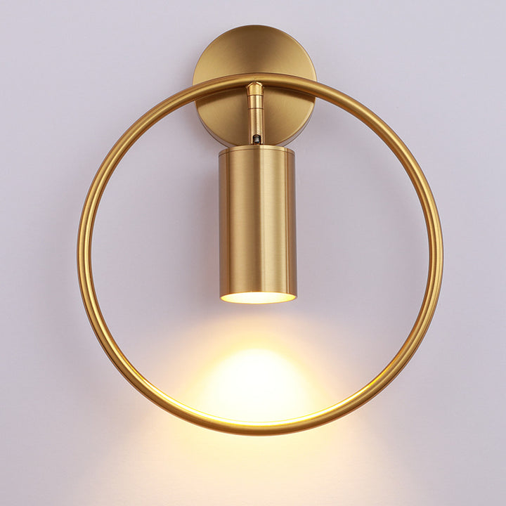 Zeitgenössische Luxus Runde Eisen 1-Licht Wandleuchte für Wohnzimmer 