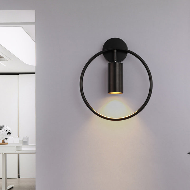 Zeitgenössische Luxus Runde Eisen 1-Licht Wandleuchte für Wohnzimmer 