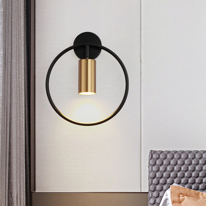 Zeitgenössische Luxus Runde Eisen 1-Licht Wandleuchte für Wohnzimmer 