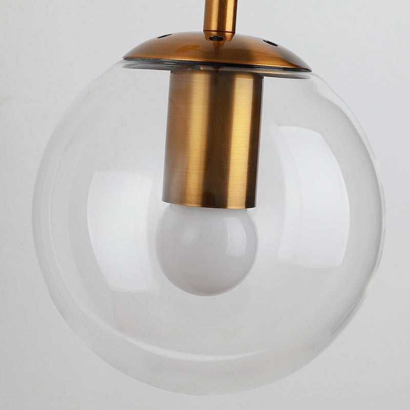 Modern Minimalist Globe Iron Glass 1-Light Wall Sconce Lamp For Living Room