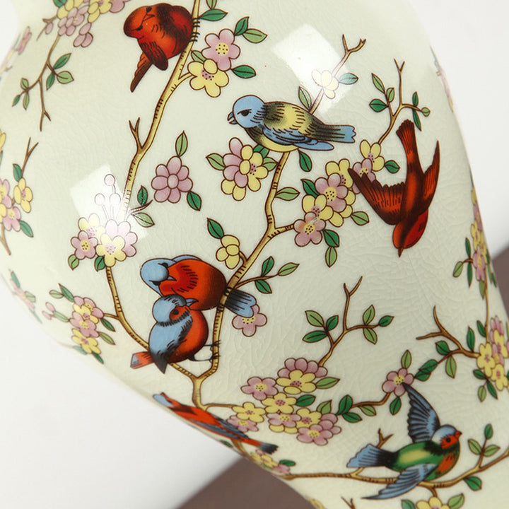 Lampe de table 1 lumière en tissu céramique fer tambour chinois traditionnel pour salon 
