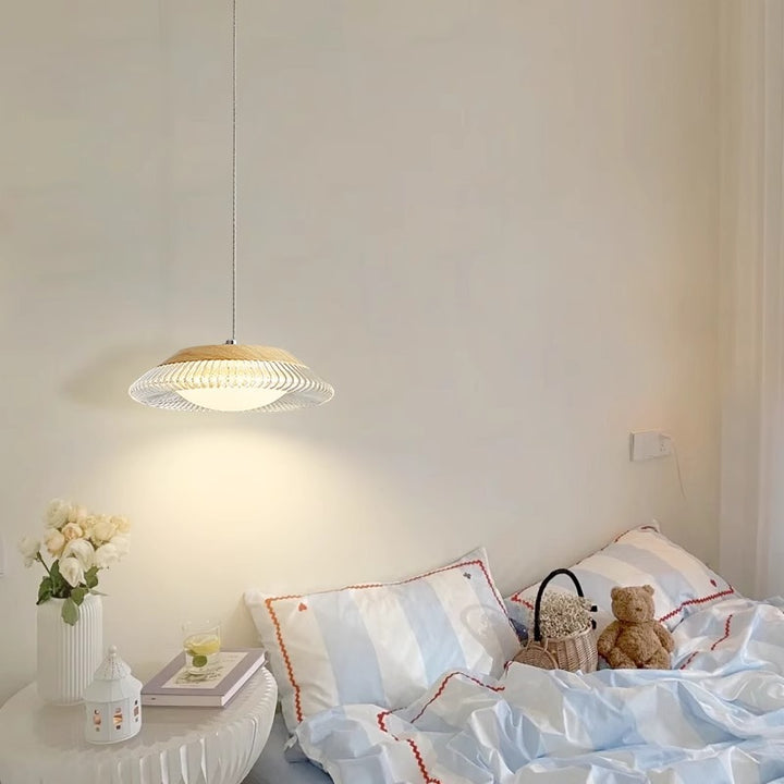Lustre LED en acrylique rond en fer nordique contemporain pour salon 