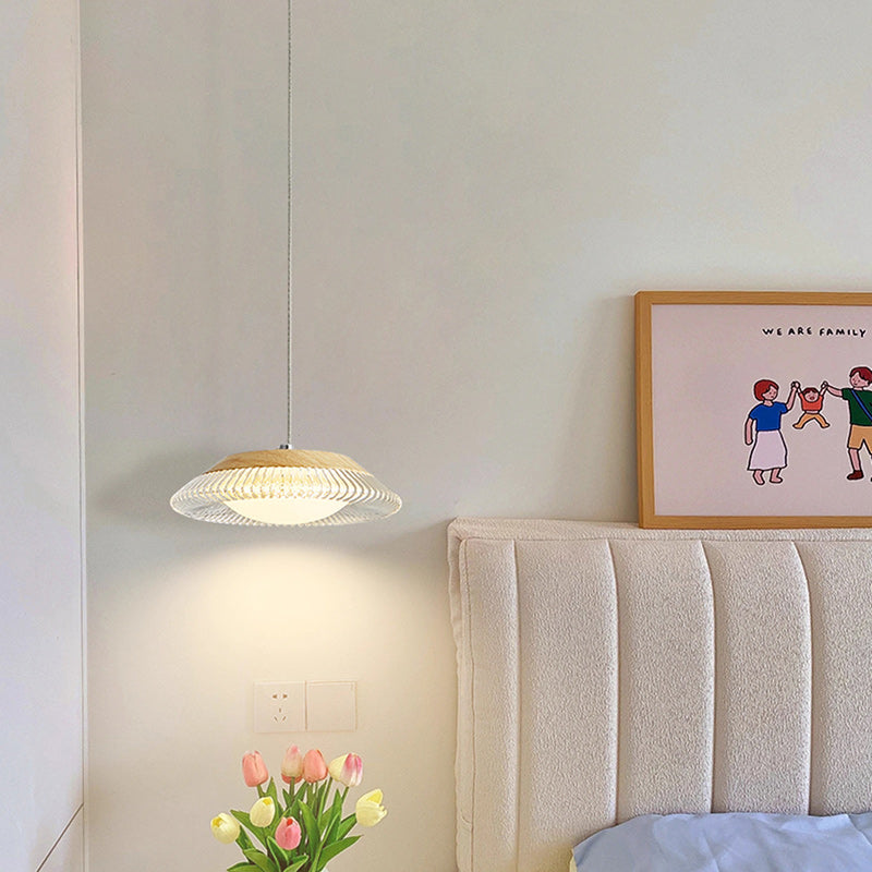 Lustre LED en acrylique rond en fer nordique contemporain pour salon 