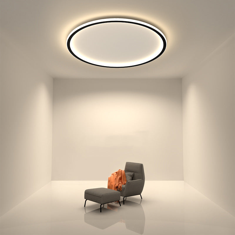 Moderna lámpara de techo empotrada de LED de hierro acrílico redonda minimalista para sala de estar 
