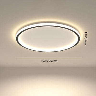 Moderna lámpara de techo empotrada de LED de hierro acrílico redonda minimalista para sala de estar 