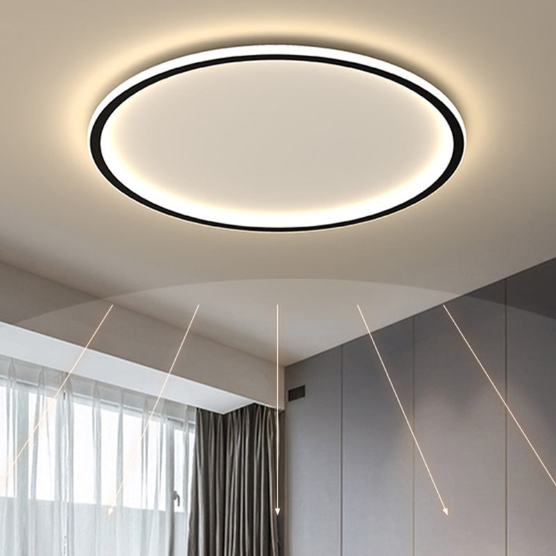 Moderna lámpara de techo empotrada de LED de hierro acrílico redonda minimalista para sala de estar 