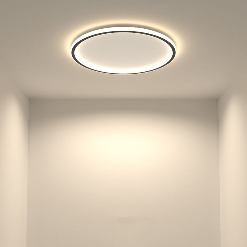 Moderna lámpara de techo empotrada de LED de hierro acrílico redonda minimalista para sala de estar 