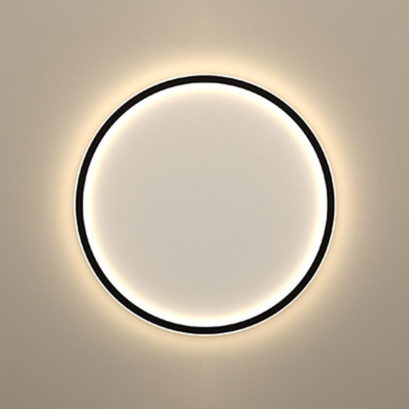 Moderna lámpara de techo empotrada de LED de hierro acrílico redonda minimalista para sala de estar 