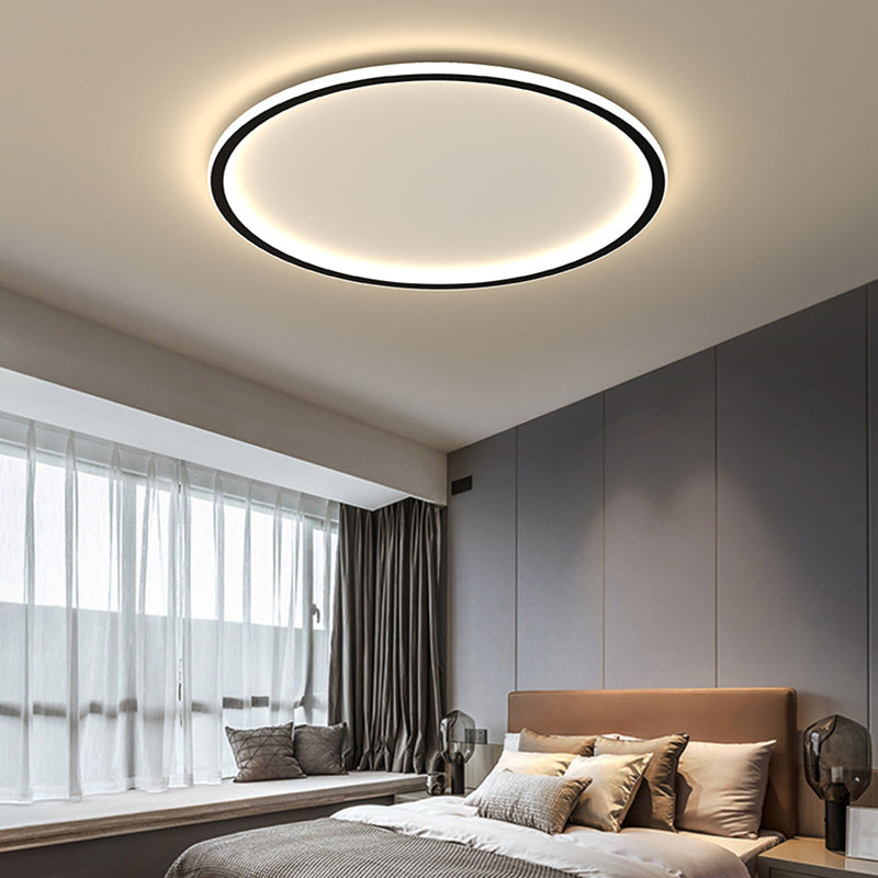 Moderna lámpara de techo empotrada de LED de hierro acrílico redonda minimalista para sala de estar 