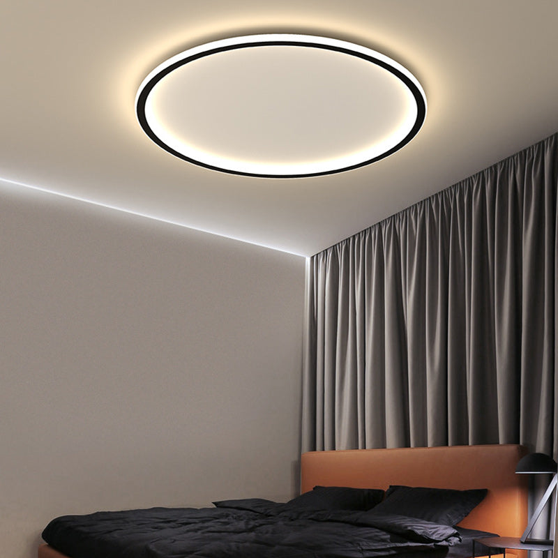 Moderna lámpara de techo empotrada de LED de hierro acrílico redonda minimalista para sala de estar 