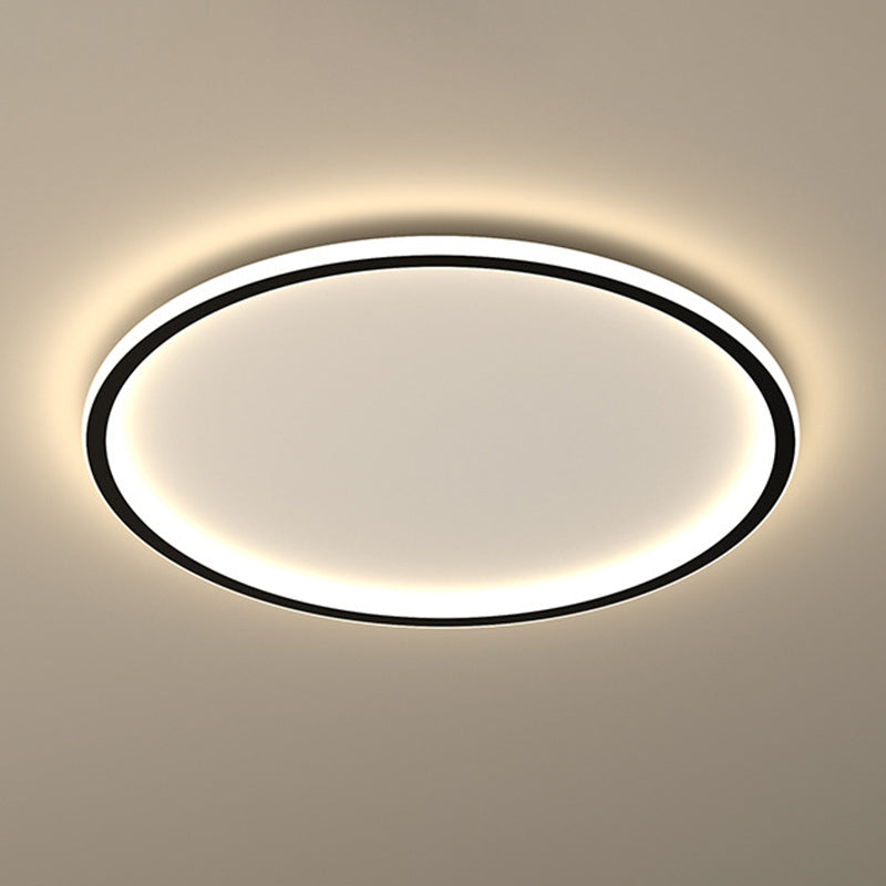 Moderna lámpara de techo empotrada de LED de hierro acrílico redonda minimalista para sala de estar 