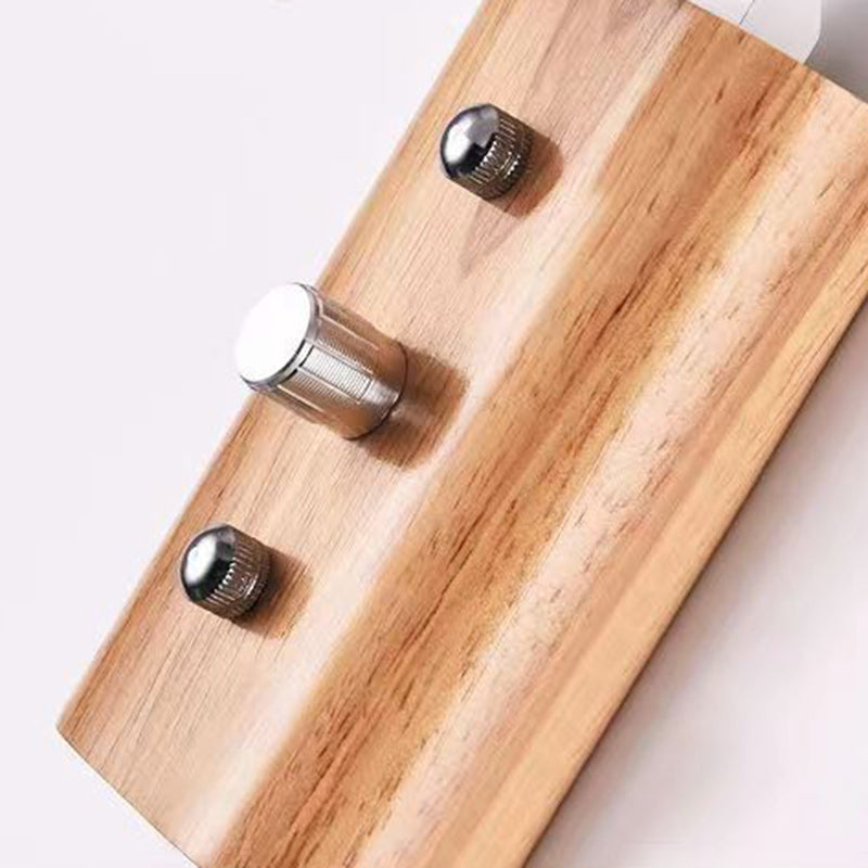 Moderne minimalistische Trommel Holz Glas 1-Licht Wandleuchte für Wohnzimmer 