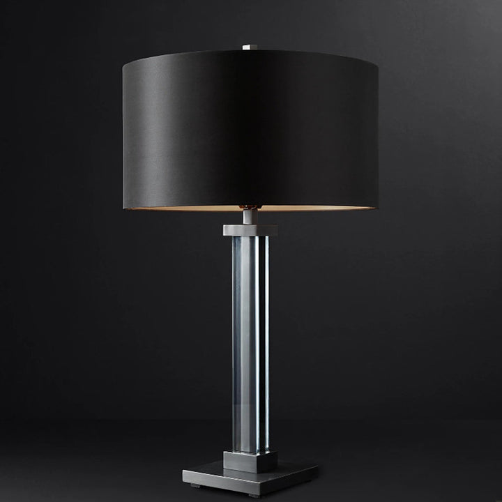 Lampe de table moderne de luxe en cuivre avec abat-jour en tissu à 1 lumière pour salon 