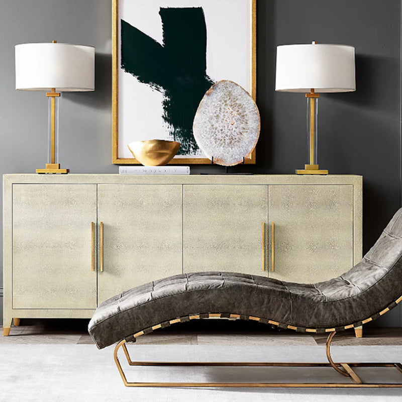 Lampe de table moderne de luxe en cuivre avec abat-jour en tissu à 1 lumière pour salon 