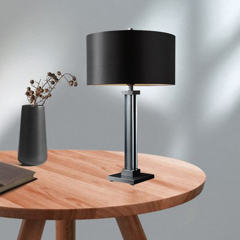 Lampe de table moderne de luxe en cuivre avec abat-jour en tissu à 1 lumière pour salon 