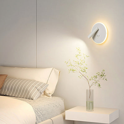 Moderne minimalistische runde Eisen-PVC-LED-Wandleuchte für das Wohnzimmer 