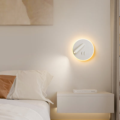 Moderne minimalistische runde Eisen-PVC-LED-Wandleuchte für das Wohnzimmer 