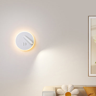 Moderne minimalistische runde Eisen-PVC-LED-Wandleuchte für das Wohnzimmer 