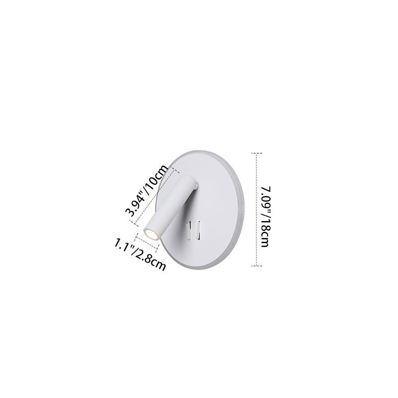 Lámpara Aplique de Pared LED Redonda de Hierro y PVC Minimalista Moderna para Sala de Estar 