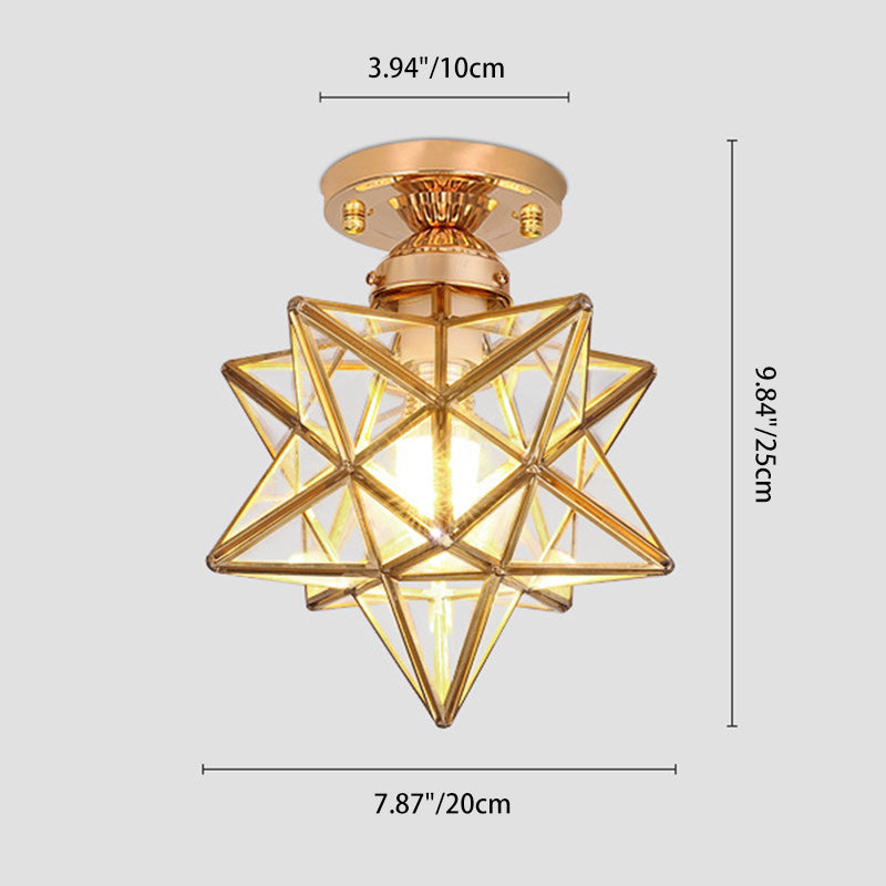 Zeitgenössische kreative Star Iron Kunststoff 1-Licht Semi-Flush Mount Deckenleuchte für Wohnzimmer 