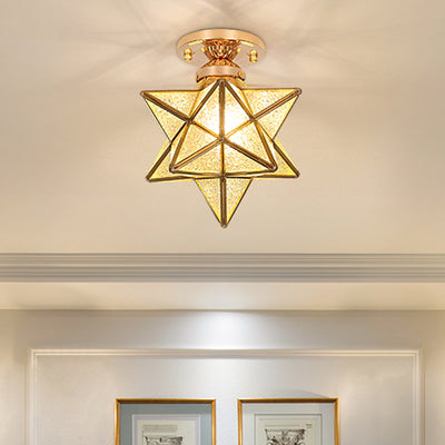 Zeitgenössische kreative Star Iron Kunststoff 1-Licht Semi-Flush Mount Deckenleuchte für Wohnzimmer 