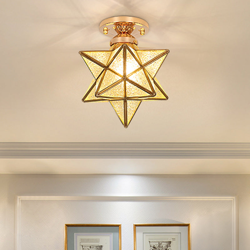 Zeitgenössische kreative Star Iron Kunststoff 1-Licht Semi-Flush Mount Deckenleuchte für Wohnzimmer 