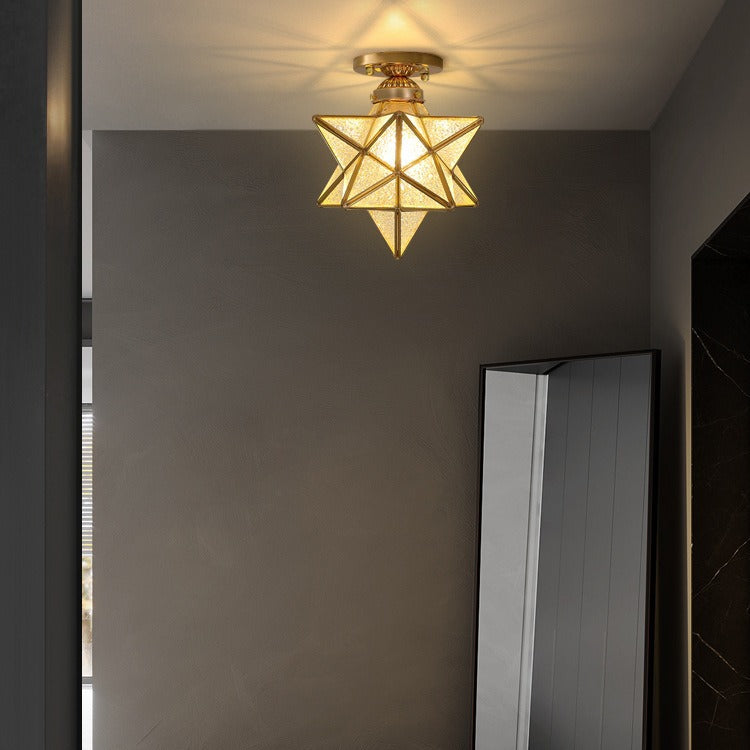 Zeitgenössische kreative Star Iron Kunststoff 1-Licht Semi-Flush Mount Deckenleuchte für Wohnzimmer 